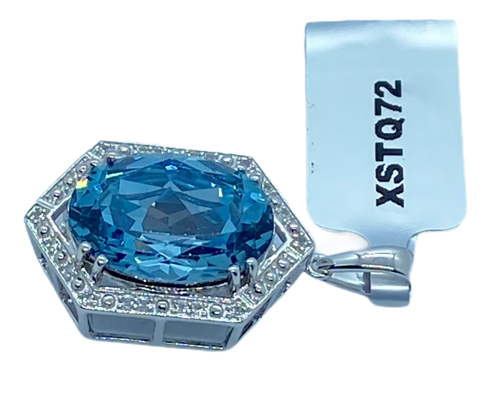 Versailles White Topaz Sterling Silver Pendant 11.12cts