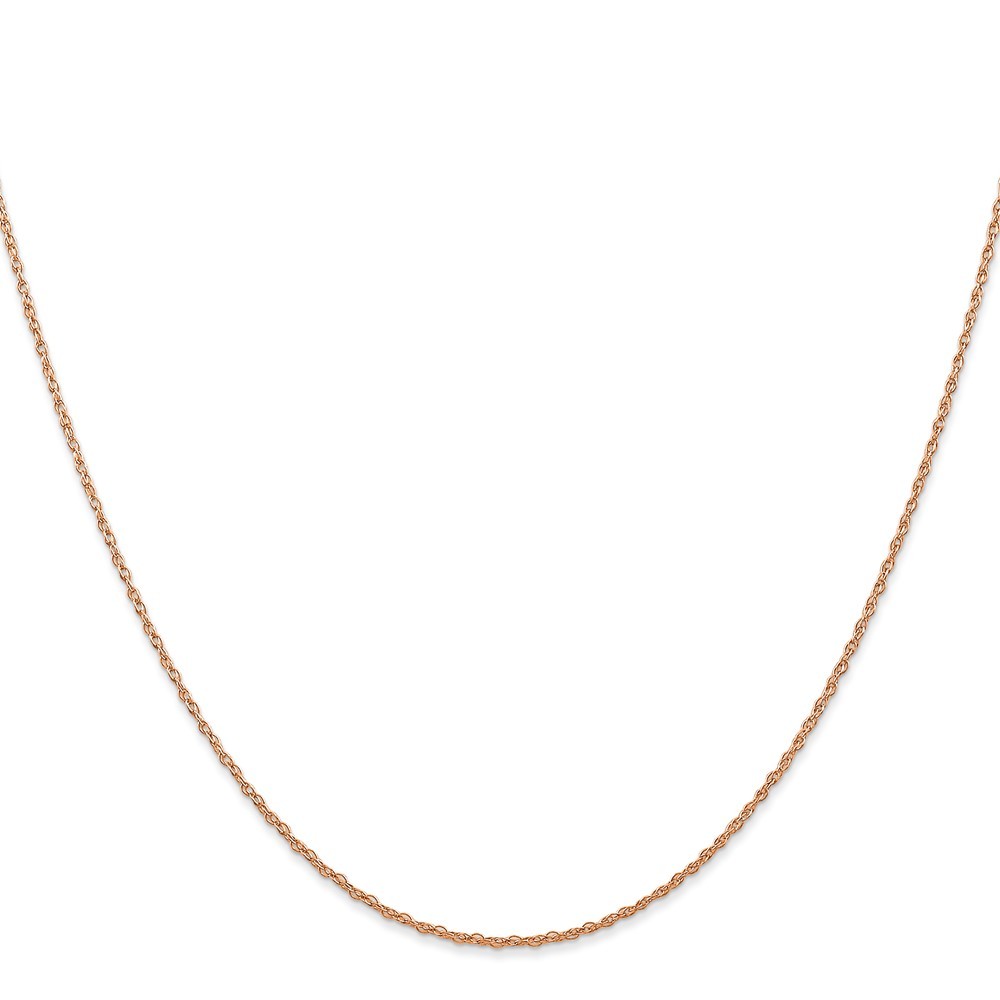 10k Rose Gold .7 mm Carded Cable Rope Chain Necklace 20 In, 0.78g