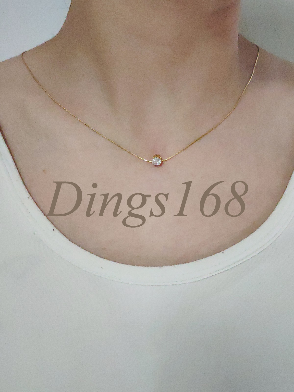 Genuine 18K Yellow Gold Filled 5mm Crystal Pendant 16″/18″ Snake Chain Necklace