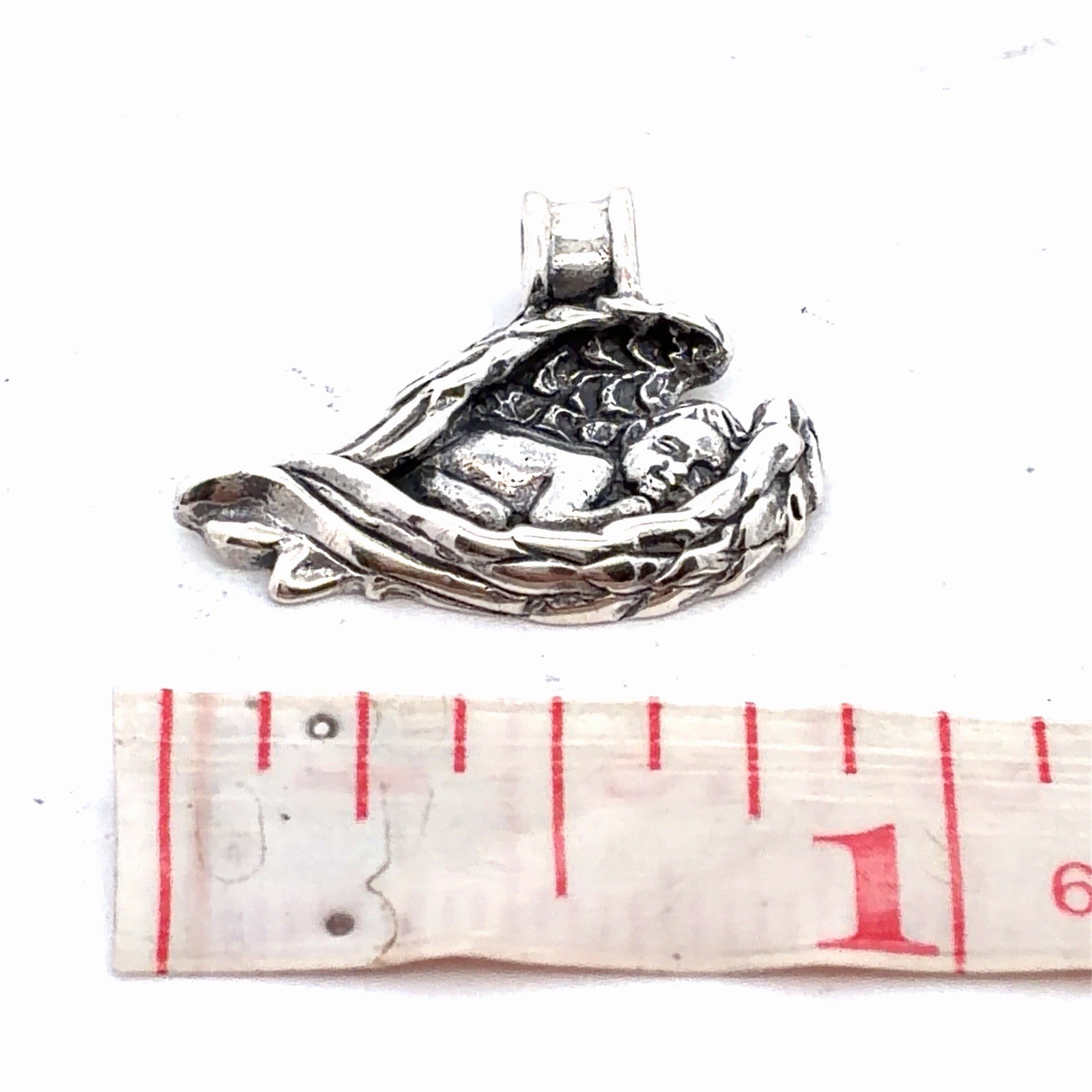 Designer Cristy Cali 925 Sterling Silver Angel Baby In Loving Memory Pendant