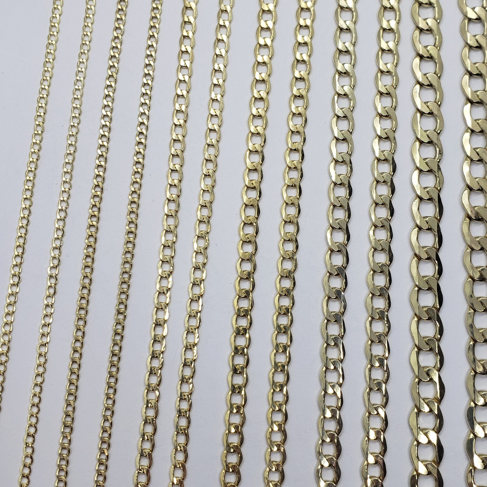 10K Yellow Gold Hollow Cuban Curb Chain Link Necklace Bracelet 5.5mm 7mm 7″~30″