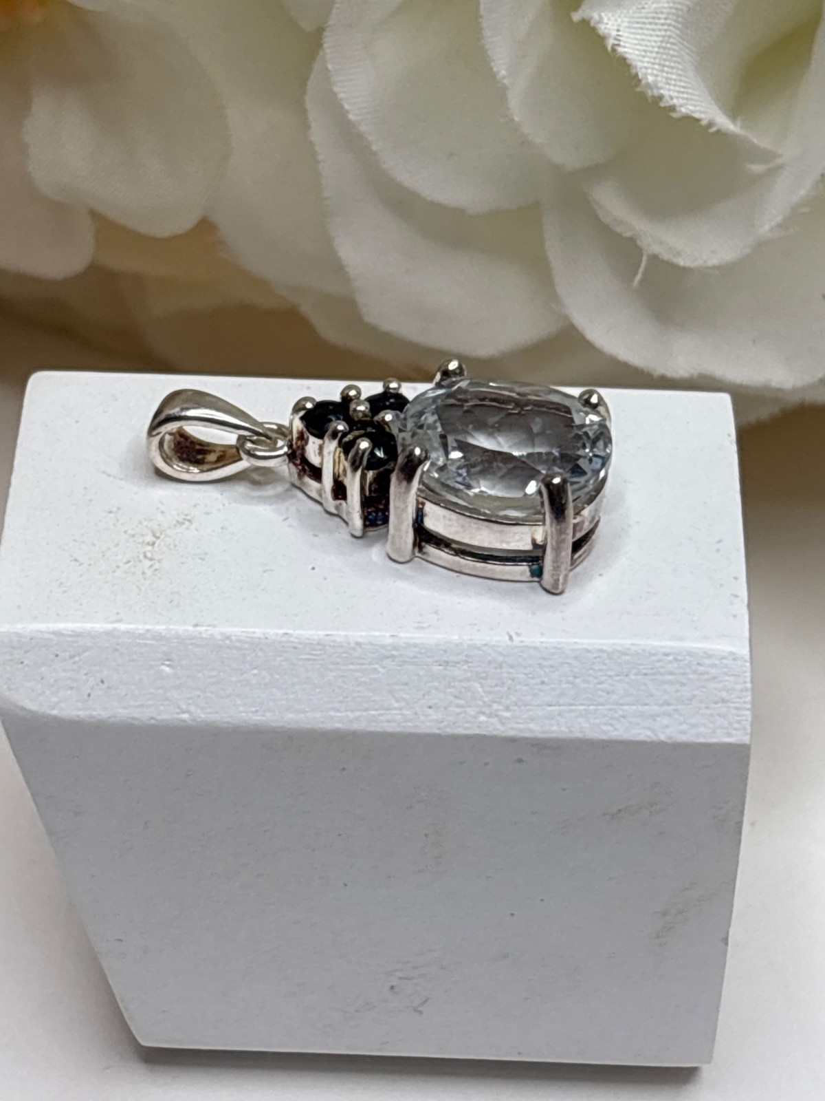 Sterling Silver Sparkly Pendant | Marked Thailand 925 | .75 | Bridal