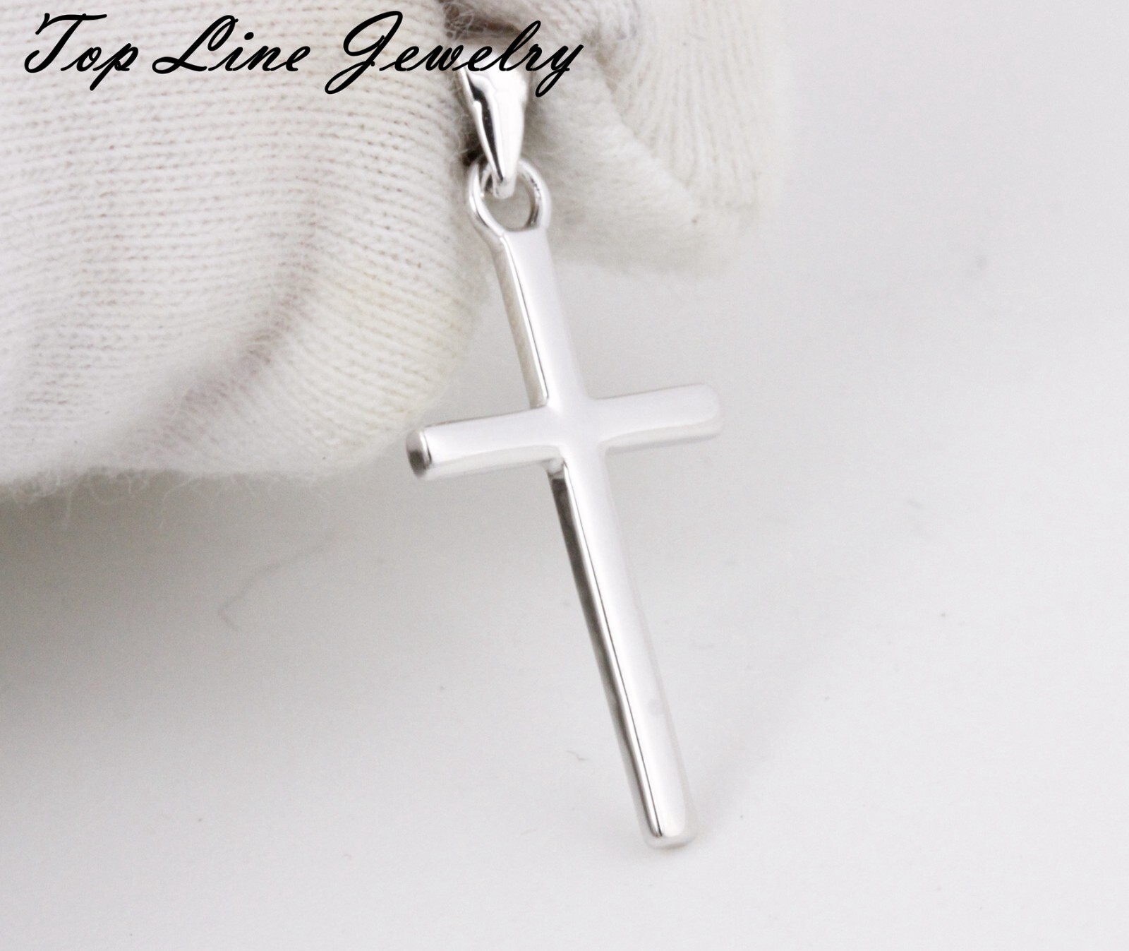 Women Solid 925 Sterling Silver 26mm Thin and Small Cross Religious Pendant