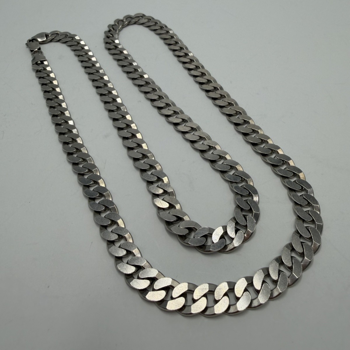 Vintage 925 Sterling Silver Cuban Curb Chain Necklace 8mm Heavy 57.2g