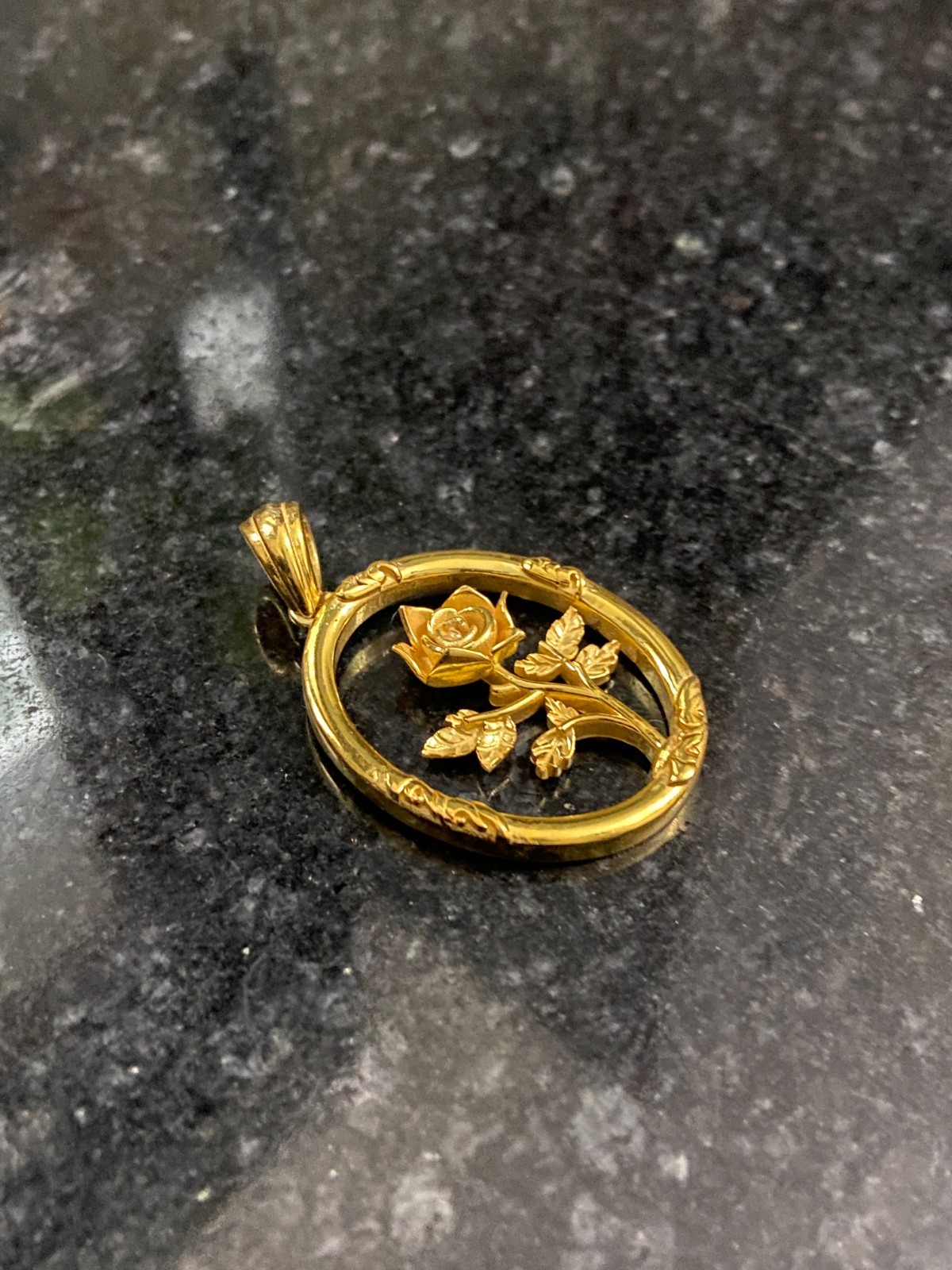Gold Plated Rose Flower Pendant 925 Sterling Silver Floral Necklace Charm