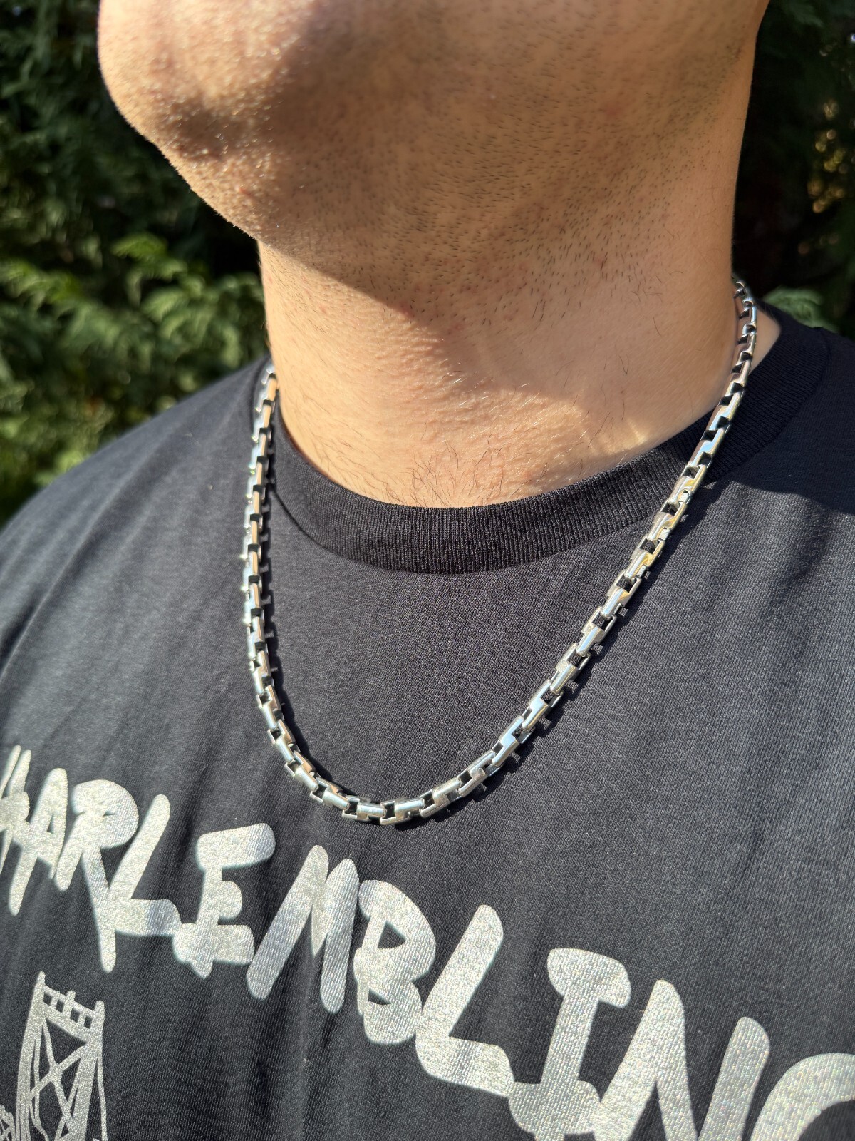 Handmade Custom 6mm Bullet Rolo Chain Necklace Real 925 Sterling Silver Oxidized