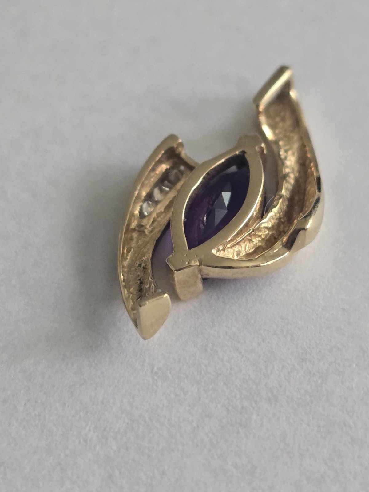 14K Yellow Gold Marquise Purple Amethyst Prong-Set Pendant